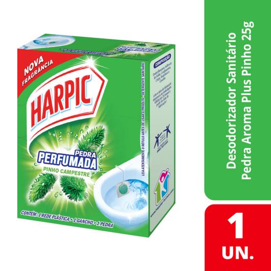 Harpic Limpador e Aromatizador Sanitário Pedra Perfumada Aroma Plus Pinho 25g - Imagem em destaque