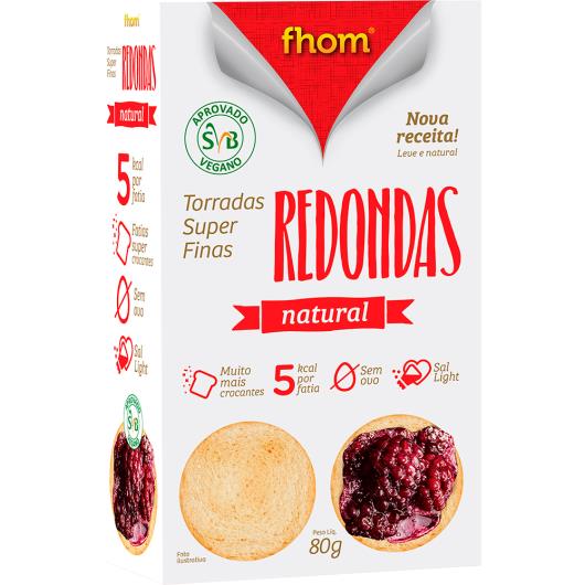 Torradas Redondas Super Finas Natural Fhom 80g - Imagem em destaque