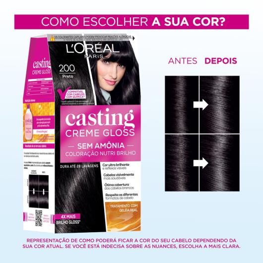 Coloração Casting creme gloss 200 preto - Imagem em destaque