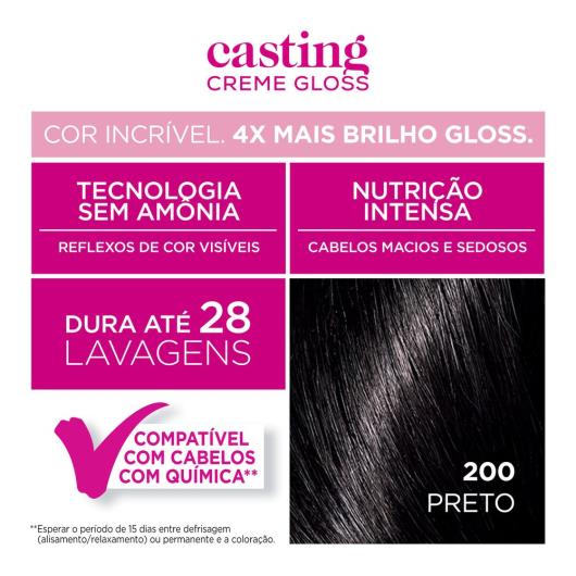 Coloração Casting creme gloss 200 preto - Imagem em destaque