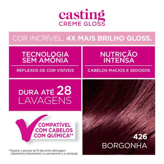 Coloração Casting Creme Gloss   L'oréal Paris 426 Borgonha - Imagem em destaque