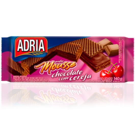 Wafer Adria mousse de chocolate com cereja 140g - Imagem em destaque