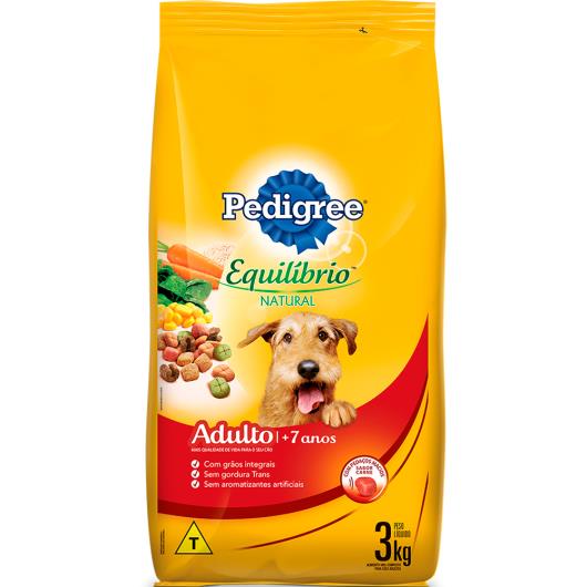 Ração Pedigree equilíbrio natural adulto +7 anos 3kg - Imagem em destaque