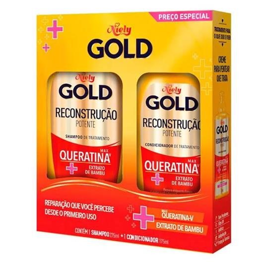 Kit Especial Niely Gold Reconstrução Potente Shampoo 275ML + Condicionador 175ML - Imagem em destaque