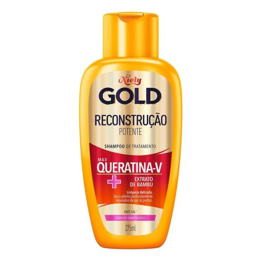 Shampoo Niely Gold Reconstrução Queratina 275ml - Imagem em destaque