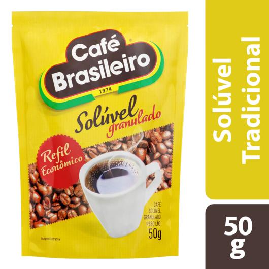 Café Solúvel Granulado Café Brasileiro Sachê 50g Refil Econômico - Imagem em destaque