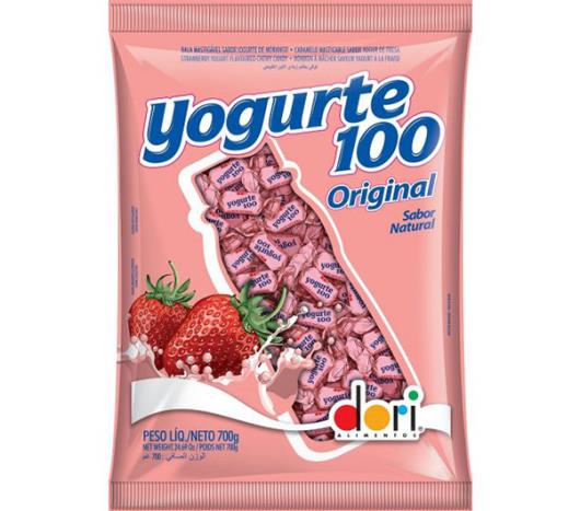 Bala Dori Yogurte 100 Recheio Morango 150g - Imagem em destaque
