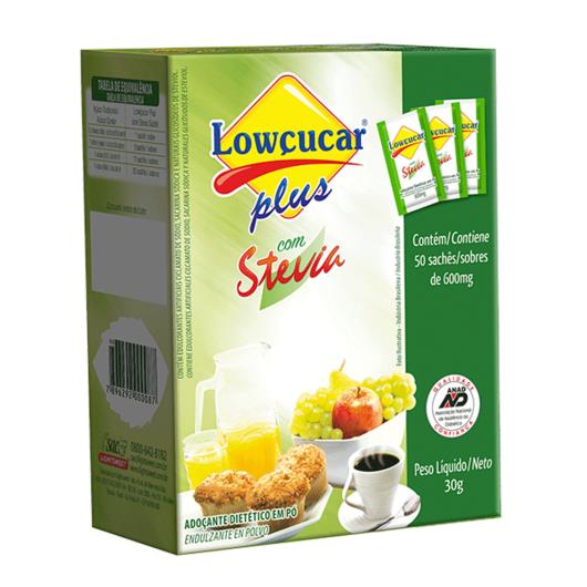 Adoçante Lowçucar Plus com Stevia sachê 30g - Imagem em destaque