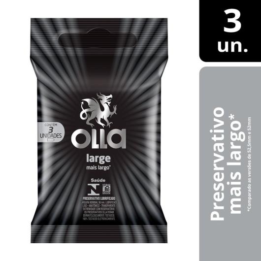 Preservativo Masculino Lubrificado Large Olla Pacote 3 Unidades - Imagem em destaque