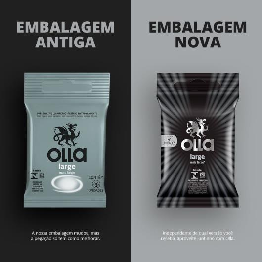 Preservativo Masculino Lubrificado Large Olla Pacote 3 Unidades - Imagem em destaque