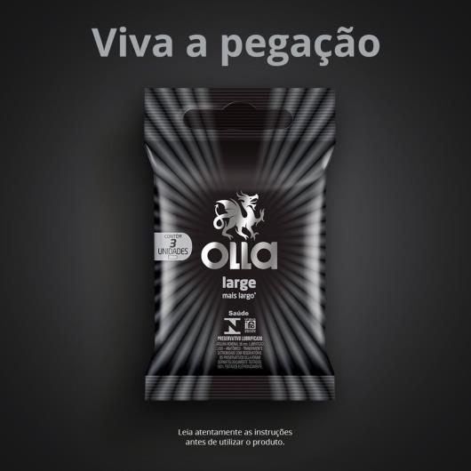 Preservativo Masculino Lubrificado Large Olla Pacote 3 Unidades - Imagem em destaque