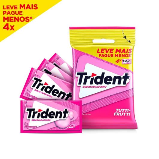 Chiclete Trident tutti-frutti bag com 4 unidades 32g - Imagem em destaque