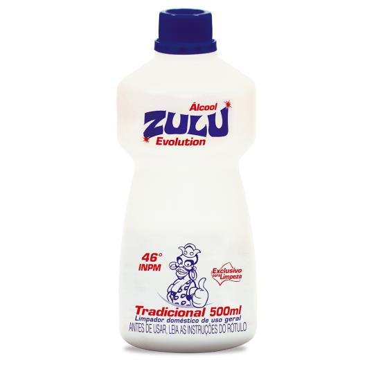 Álcool Zulu Evolution Tradicional 500ml - Imagem em destaque