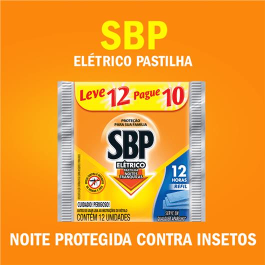 Repelente SBP Elétrico Pastilha Noites Tranquilas Regular Refil Leve 12 Pague 10 Unidades - Imagem em destaque