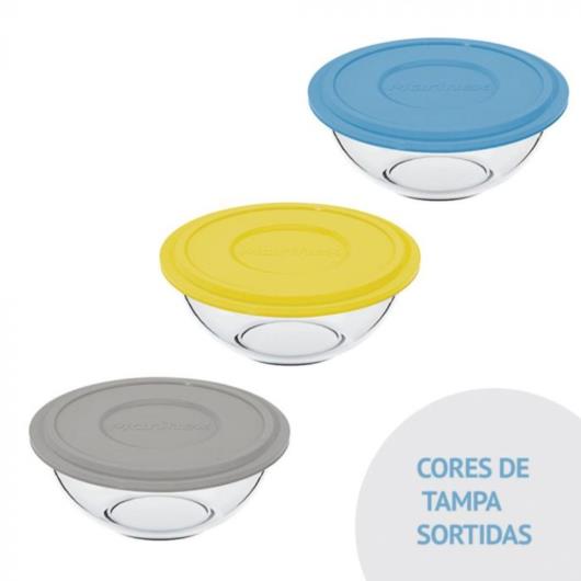 Tigela com Tampa Plástica Marinex Plus 500ml (cores de tampa sortidas) - Imagem em destaque