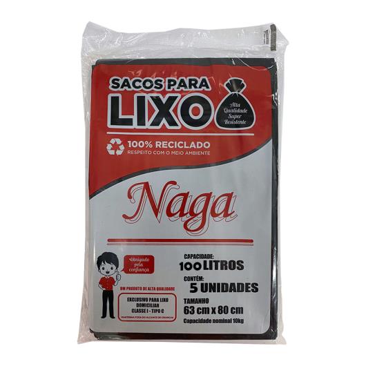 Saco de Lixo Naga 100 Litros 5 Unidade - Imagem em destaque