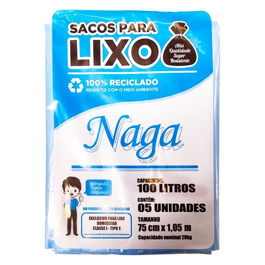 Saco de Lixo Naga Azul 5 unidades 100l cada - Imagem em destaque