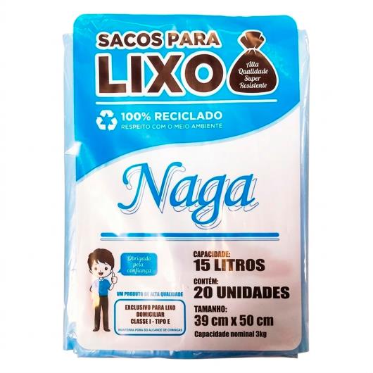 Saco de lixo 15 litros Naga 20 Unidades - Imagem em destaque