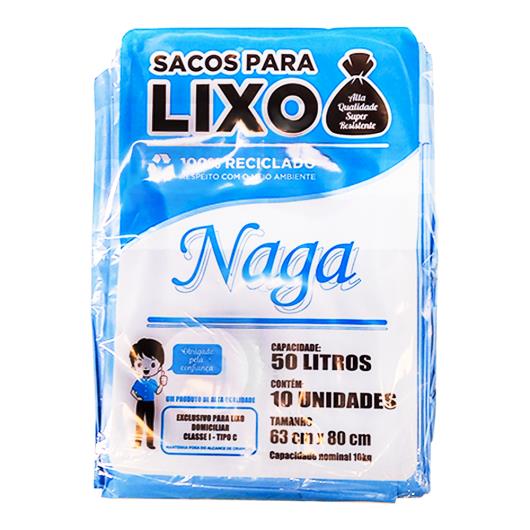Saco de Lixo Naga Azul 50l 10 unidades - Imagem em destaque