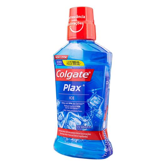 Enxaguante Bucal Zero Álcool Ice Colgate Plax Frasco Leve 500ml Pague 350ml - Imagem em destaque